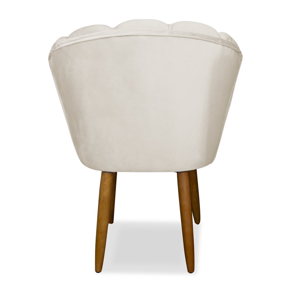 Kit 6 Cadeira para Mesa de Jantar Modelo Flor Veludo:bege - 4