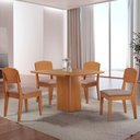 Ver imagem 1 de Mesa de Jantar Eloise 90cm Tampo Mdf Laminado com 4 Cadeiras Copper Moderna Mobília