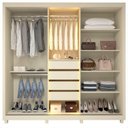Ver imagem 5 de Guarda-Roupa Casal 3 Portas 1 Porta Reflecta com LED com Pés 100% MDF Royale Off White