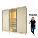 Ver imagem 6 de Guarda-roupa Casal 3 Portas 1 Porta Reflecta com Led com Pés 100% Mdf Royale