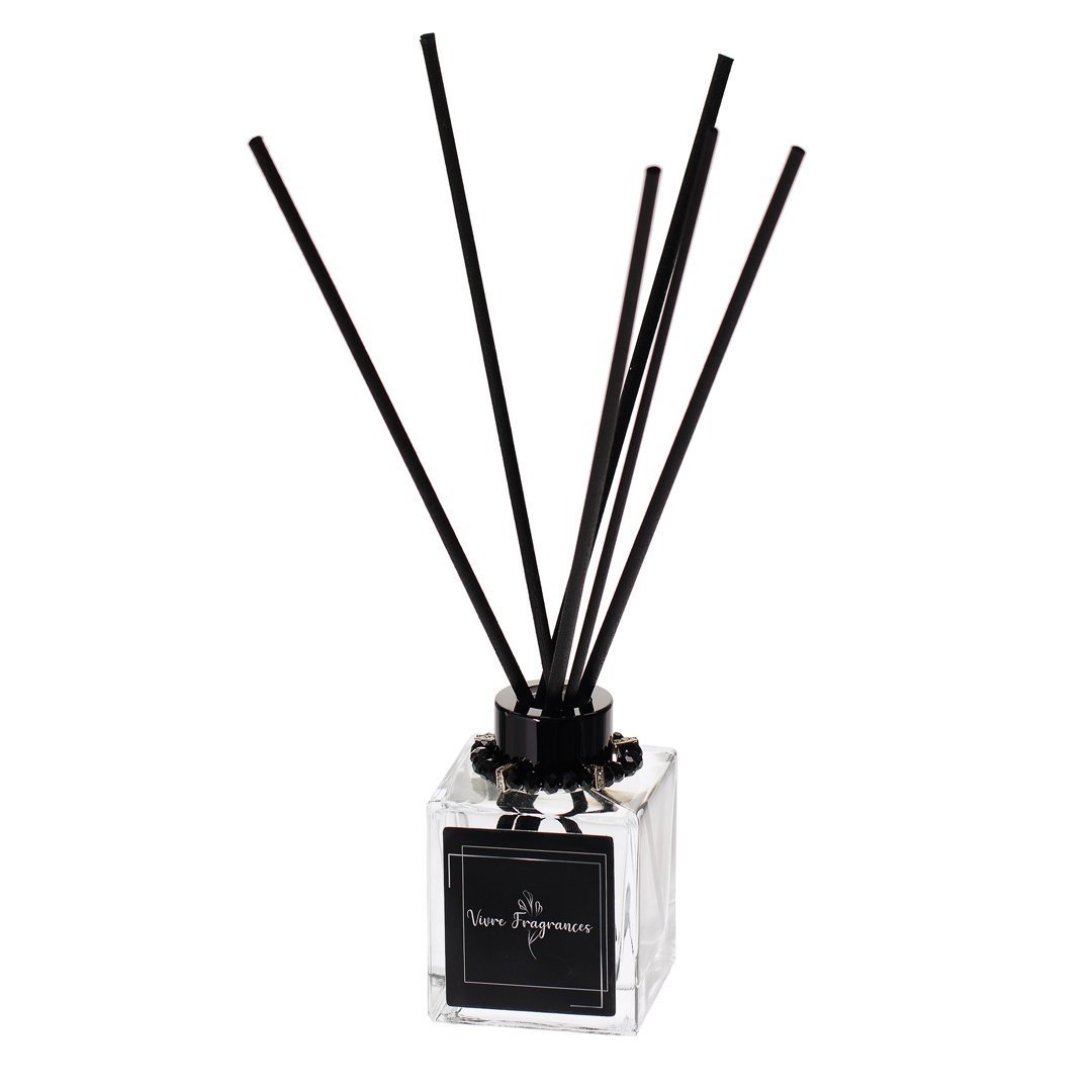 Difusor Varetas Vidro 100ml Enfeites Pretos - Fragrância: Casa das Orquídeas - TB - 1