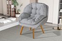 Ver imagem 2 de Poltrona Linho Luxo/conforto Premium Pés Palito Madeira:gelo/linho