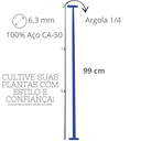 Ver imagem 3 de Estaca 99 cm para Jardinagem de Aco Ca-50 Galvanizado de 6mm com 04 Unidades
