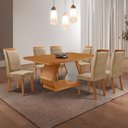Ver imagem 1 de Mesa de Jantar Alvorada 180cm Tampo Canto Copo MDF Laminado e 6 Cadeiras Lorena