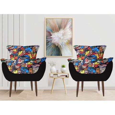 Kit 2 Poltronas Opala Decorativa Sala Quarto Escritorio Romero