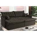 Ver imagem 1 de Sofá Sem Caixa Retrátil e Reclinável 1,95m Cama inBox Versátil Suede Velusoft Café