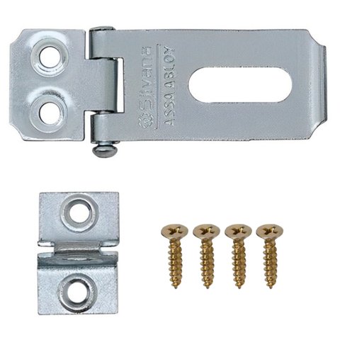 Dobradiça Porta Cadeado Fecho Trinco Zincado 4cm para Portão Gaveta Armário | Silvana | Kit 05 Un