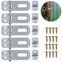 Ver imagem 3 de Dobradiça Porta Cadeado Fecho Trinco Zincado 4cm para Portão Gaveta Armário | Silvana | Kit 05 Un