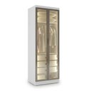 Ver imagem 2 de Guarda-Roupa Casal Modulado Reflecta 2 Portas com LED 3 Gavetas 100% MDF Cairo Branco/Neve