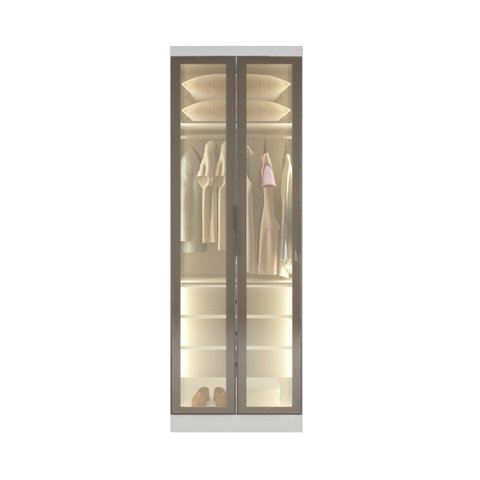 Guarda-Roupa Modulado Reflecta 2 Portas com LED 3 Gavetas 100% MDF Cairo