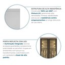 Ver imagem 7 de Guarda-Roupa Casal Modulado Reflecta 2 Portas com LED 3 Gavetas 100% MDF Cairo Branco/Neve