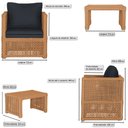 Ver imagem 2 de Mesa Centro e 4 Poltronas Madri Corda Náutica Estofado 12 Trama Original