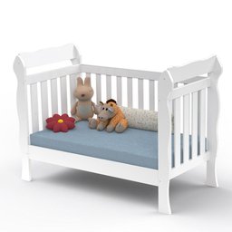 Quarto de Bebê Taís Berço 3 em 1 Lila Cômoda Infantil 4 Gavetas com Porta Branco Brilho Carolina - 4