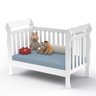 Quarto de Bebê Taís Berço 3 em 1 Lila Cômoda Infantil 4 Gavetas com Porta Branco Brilho Carolina - 4