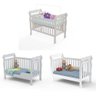 Quarto de Bebê Taís Berço 3 em 1 Lila Cômoda Infantil 4 Gavetas com Porta Branco Brilho Carolina - 2