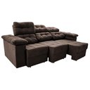 Ver imagem 7 de Sofa Itália 2,40 Mts Retrátil e Reclinavel Tecido Suede Café - Cama InBox