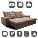 Ver imagem 3 de Sofá Retrátil e Reclinável 3,15m Cama inBox Big Fresh com SoftGel D40 Velupluma Castor