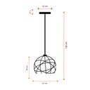 Ver imagem 3 de Luminária Pendente Diamante Jady Aramado Alumínio Teto Luxo:rose Cobre