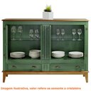 Ver imagem 2 de Cristaleira Agatha 4 Portas e 2 Gavetas Cor Verde com Amêndoa 149 Cm - 63477