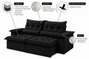Ver imagem 2 de Sofá Ventura Retrátil e Reclinável 280cm - Preto