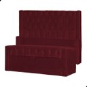 Ver imagem 1 de Kit Cabeceira e Calçadeira Baú Emma Suede Casal 140 Cm