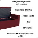 Ver imagem 4 de Kit Cabeceira e Calçadeira Baú Emma Suede Casal 140 Cm