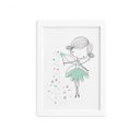 Ver imagem 2 de Quadro para Quarto Fada Verde Moldura Branca 33x43cm