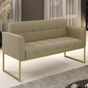 Ver imagem 2 de Sofá Namoradeira Base Industrial Dourado Ana Suede Marrom Rt - Ibiza