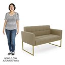 Ver imagem 5 de Sofá Namoradeira Base Industrial Dourado Ana Suede Marrom Rt - Ibiza