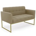 Ver imagem 1 de Sofá Namoradeira Base Industrial Dourado Ana Suede Marrom Rt - Ibiza