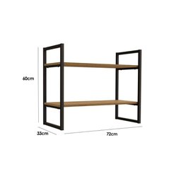 Prateleira de Quarto Industrial Li008 Canela/branco - Kappesberg - 2 Prateleira de Quarto Industrial Li008 Canela/branco - Kappesberg - 2