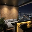 Ver imagem 1 de Forração p/ Varanda Gourmet de Bambu Natural 5m x 1m Forro e Revestimento Rústico Marrom Sacada
