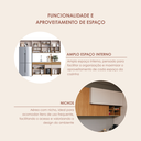 Ver imagem 7 de Cozinha Modulada Completa 5 Peças 9 Portas 4 Gavetas Ripadas Fecho Click 4 Nichos 260cm com Rodapé 1