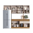 Ver imagem 6 de Cozinha Modulada Completa 5 Peças 9 Portas 4 Gavetas Ripadas Fecho Click 4 Nichos 260cm com Rodapé 1