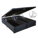 Ver imagem 2 de Cama Box Baú King Size Bipartido Sintético Preto com Pistão a Gás