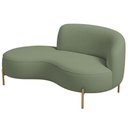 Ver imagem 1 de Sofá Curvo 2 Lugares 150cm Braço Esq. Thommy Pés Ouro Bouclé Verde Claro - Nexta Casa