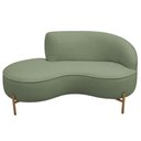 Ver imagem 5 de Sofá Curvo 2 Lugares 150cm Braço Esq. Thommy Pés Ouro Bouclé Verde Claro - Nexta Casa