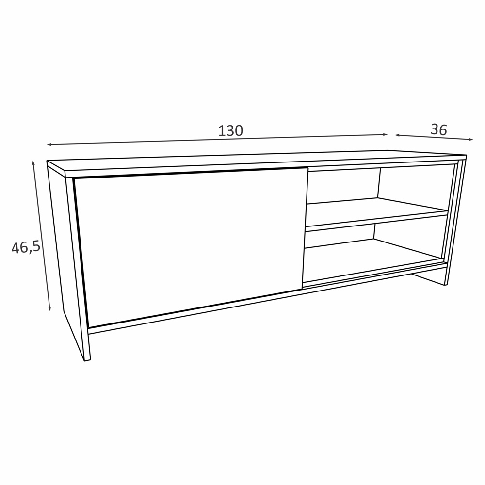 Rack para Tv 130cm 01 Porta 02 Prateleiras Rak2024-prme Estilare Preto - 2