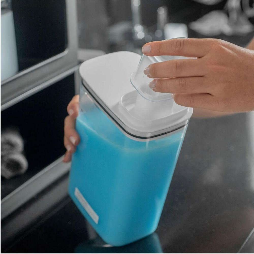 Dispenser para Sabão Líquido Amaciante 2,3l Flow Bege com Tampa Medidora ou - 2