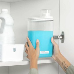 Dispenser para Sabão Líquido Amaciante 2,3l Flow Bege com Tampa Medidora ou - 4