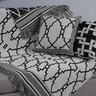 Kit 5 Peças Xale para Sofá 1,35x1,35m com Almofadas Cheias Dupla Face Grécia Jacquard Cor Preto - 3