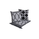 Ver imagem 7 de Kit 5 Peças Xale para Sofá 1,35x1,35m com Almofadas Cheias Dupla Face Grécia Jacquard Cor Preto