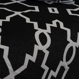 Kit 5 Peças Xale para Sofá 1,35x1,35m com Almofadas Cheias Dupla Face Grécia Jacquard Cor Preto - 5