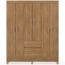 Ver imagem 1 de Guarda Roupa Casal Fast Amendola Touch 6 Portas 2 Gavetas MDP Amadeirado Laqueado Demóbile 149cm