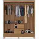 Ver imagem 5 de Guarda Roupa Casal Fast Amendola Touch 6 Portas 2 Gavetas MDP Amadeirado Laqueado Demóbile 149cm
