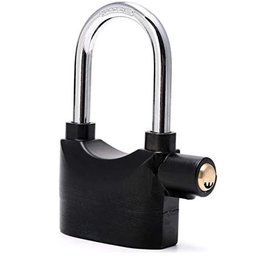 Cadeado com Alarme 2 em 1 Sensor Movimento Anti Roubo Sirene 110db Haste Longo Curto Moto Portao - 5