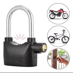 Cadeado com Alarme 2 em 1 Sensor Movimento Anti Roubo Sirene 110db Haste Longo Curto Moto Portao - 4