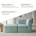 Ver imagem 6 de Sofá a Vácuo Modular Boucle de Canto com Chaise Espuma Premium para Sala na Caixa 1.54m - Azul