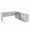 Ver imagem 5 de Mesa Escritório em L com Armário Lateral F5 Office g Moderno 3 Gavetas Cinza