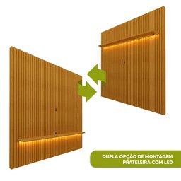 Painel Home Ripado Tv até 75 Polegadas com Led Naturale Notório Jm Móveis - 2